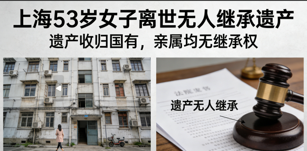 上海53岁女子离世无人继承遗产